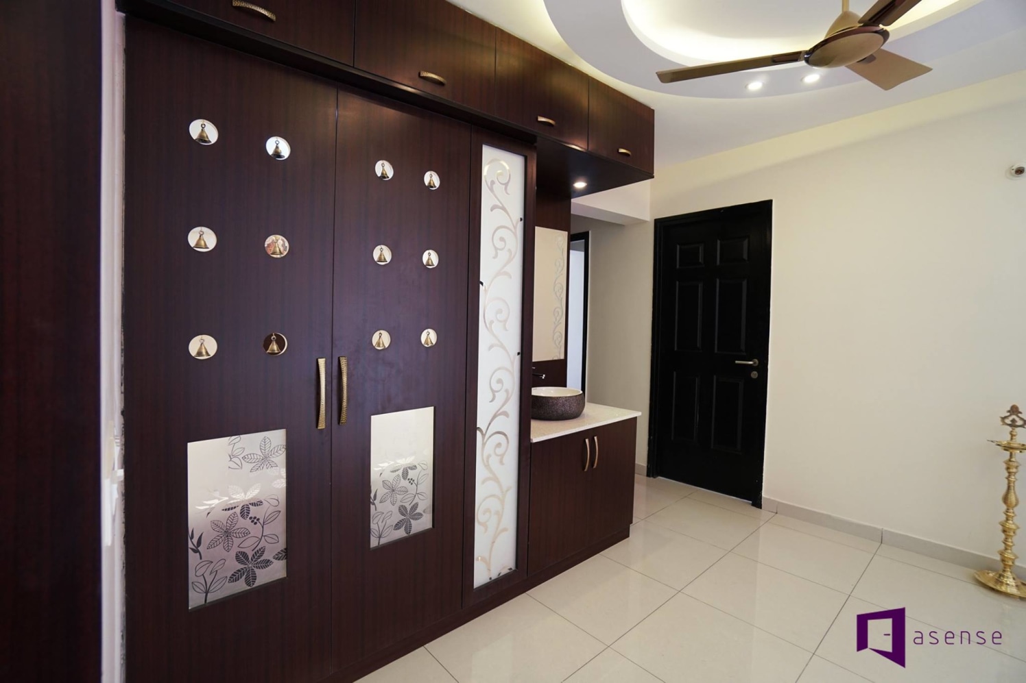Dark Walnut Wooden Wardrobe by Snigdha Ghosh Bedroom Contemporary | Interior Design Photos & Ideas