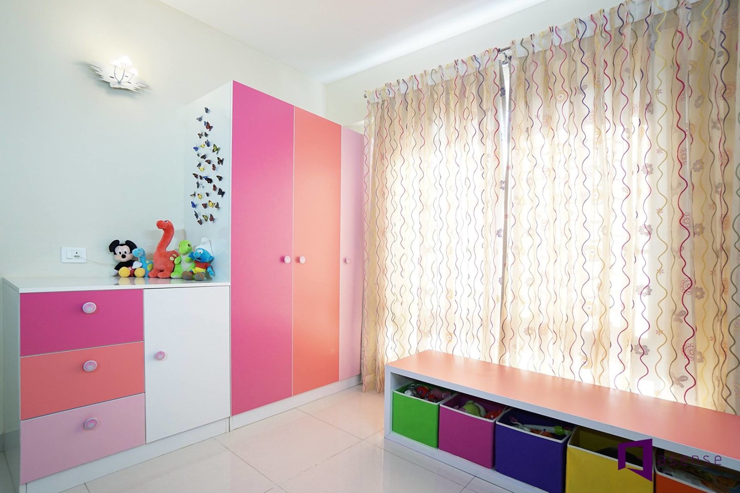 Pink ,Orange And Magenta Wardrobe And Cabinets by Snigdha Ghosh Bedroom Contemporary | Interior Design Photos & Ideas