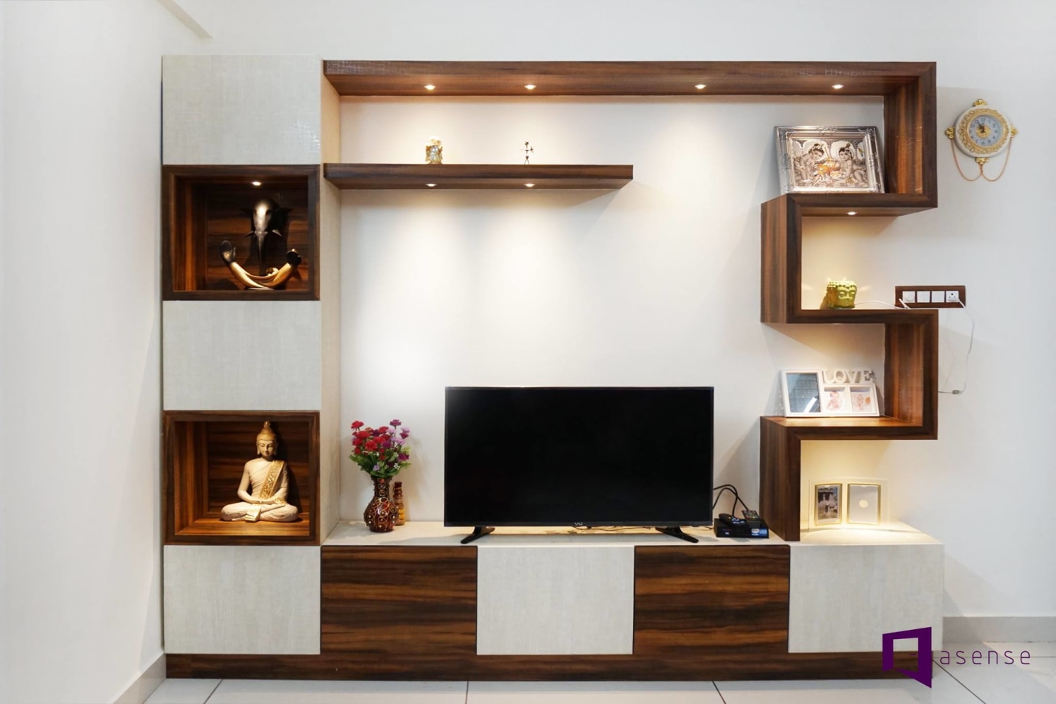 Simple Wooden Television Cabinet by Snigdha Ghosh Living-room Contemporary | Interior Design Photos & Ideas
