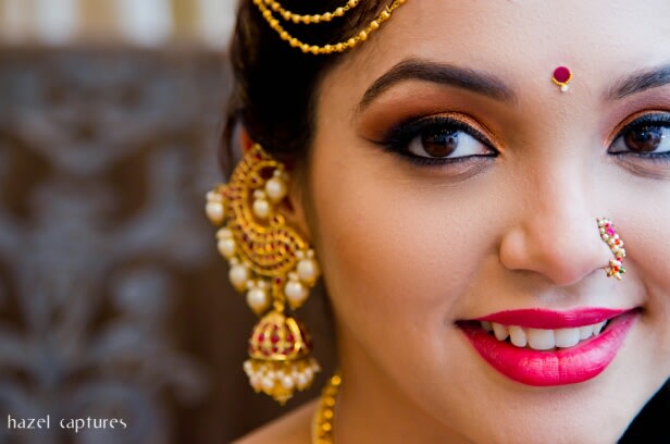Gold and Gemstones Earing by Hazel Captures Wedding-photography | Weddings Photos & Ideas