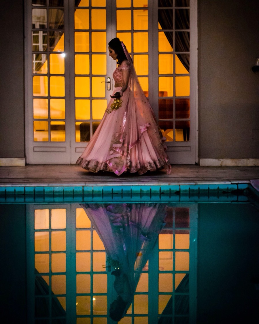 Bride Wearing Gorgeous Baby Pink Satin Lehenga by Amanpreet Kaur Wedding-photography Wedding-dresses | Weddings Photos & Ideas
