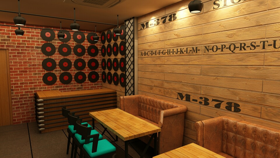 Restaurant With Wooden Finish Wall by Nitin Bhatia Contemporary | Interior Design Photos & Ideas
