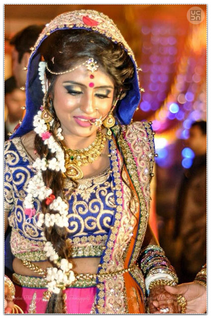 Stunning Bride Wearing Bold Makeup by Anuj Sharma Wedding-photography Wedding-hairstyles Bridal-makeup | Weddings Photos & Ideas