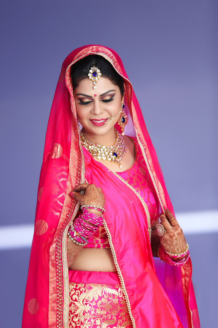 Bride Wearing A Simple Pink Lehenga by Mukesh bijalwan Wedding-photography Bridal-makeup Bridal-jewellery-and-accessories | Weddings Photos & Ideas