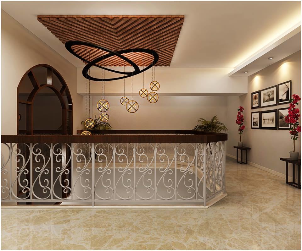 3D design of a hallway with marble flooring by Reform Design Indoor-spaces | Interior Design Photos & Ideas