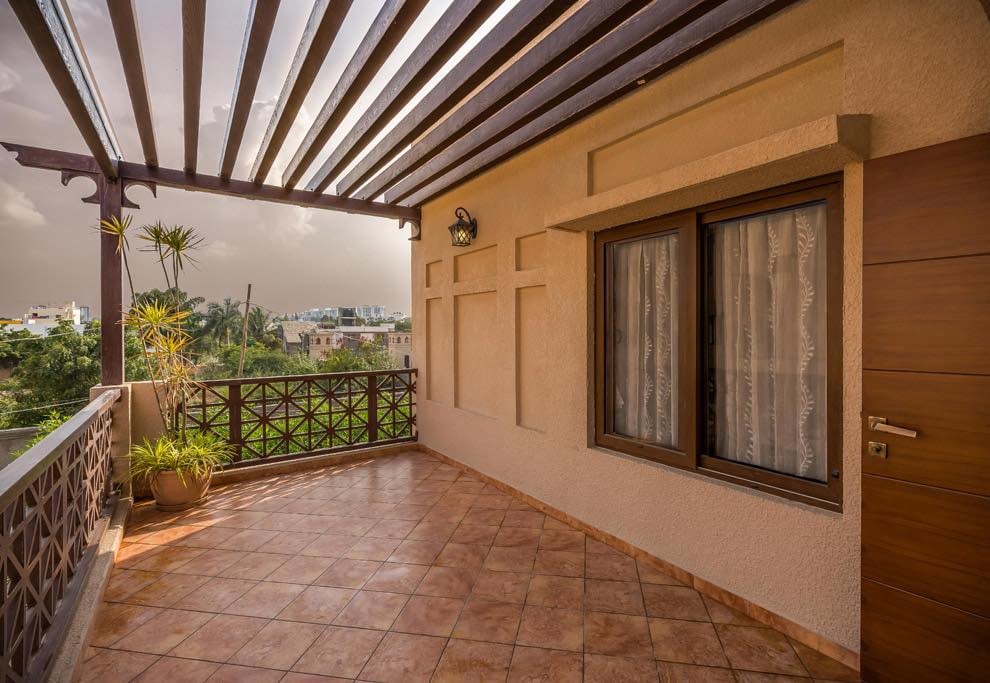 Brown Square Tiles Balcony by Nilesh Jain Open-spaces Contemporary | Interior Design Photos & Ideas