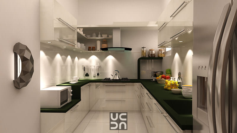 A modern U shaped kitchen by Interior Elements Modular-kitchen | Interior Design Photos & Ideas