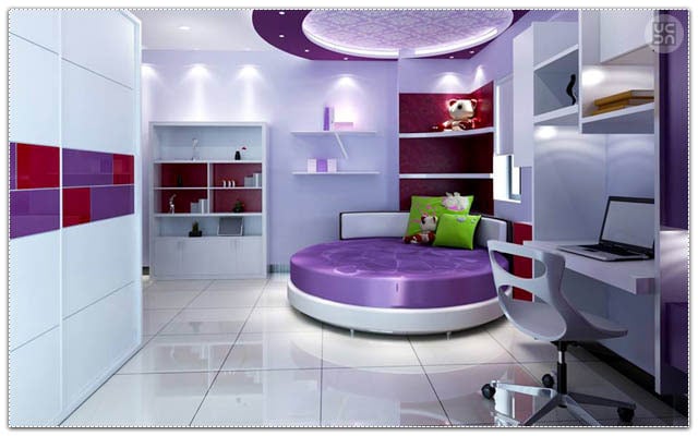 The round purple bed by Fluid Corners Bedroom Contemporary | Interior Design Photos & Ideas