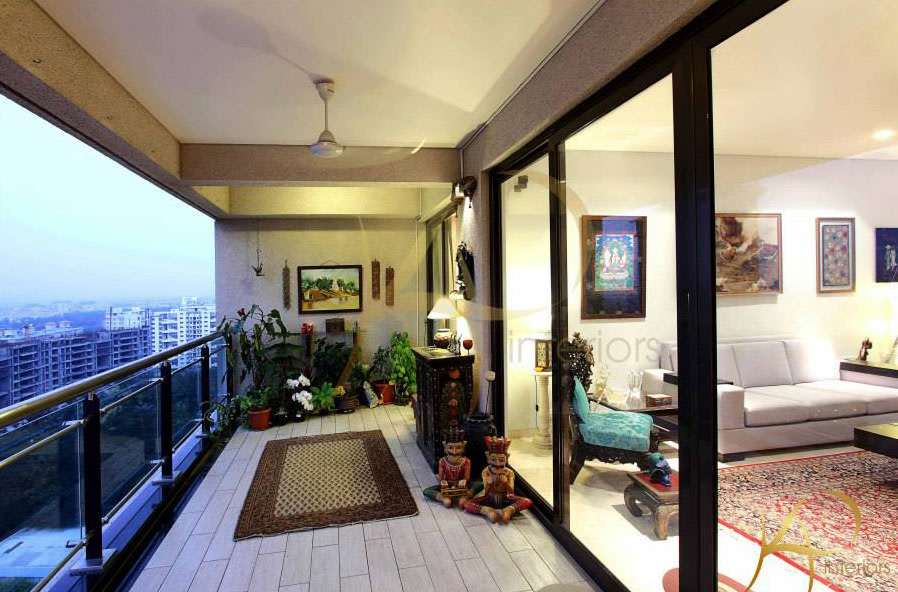 Traditional Balcony With Wooden Flooring by Krushna Paatil Open-spaces Contemporary | Interior Design Photos & Ideas