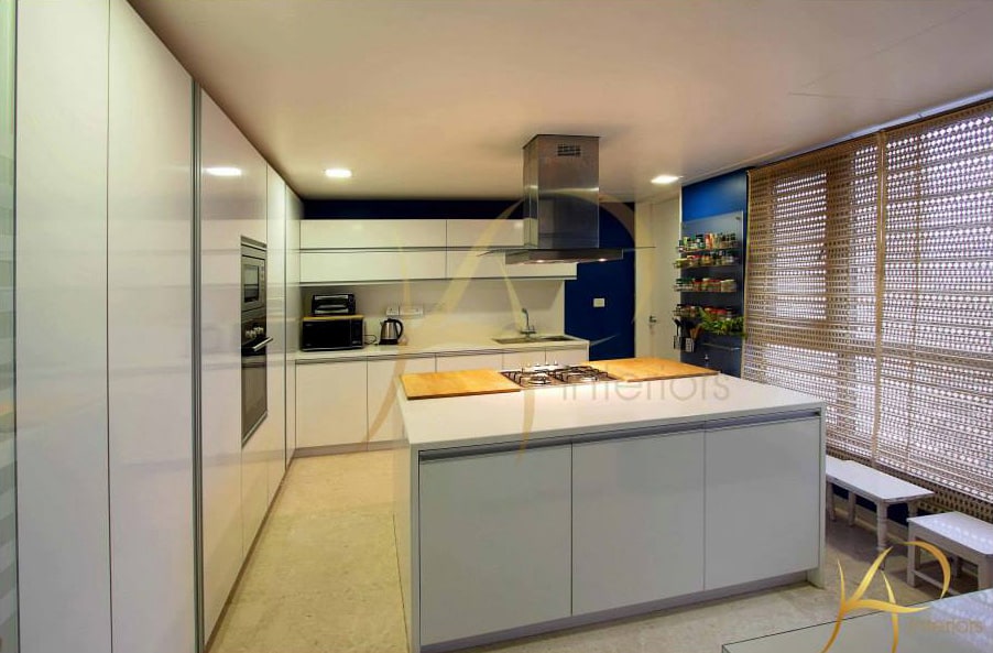 Pearl White Modular Kitchen by KP Interior Modular-kitchen Contemporary | Interior Design Photos & Ideas