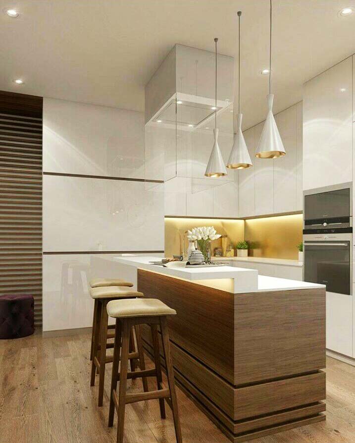 Wooden Table With White Hanging Lights by Preet Dining-room Contemporary | Interior Design Photos & Ideas