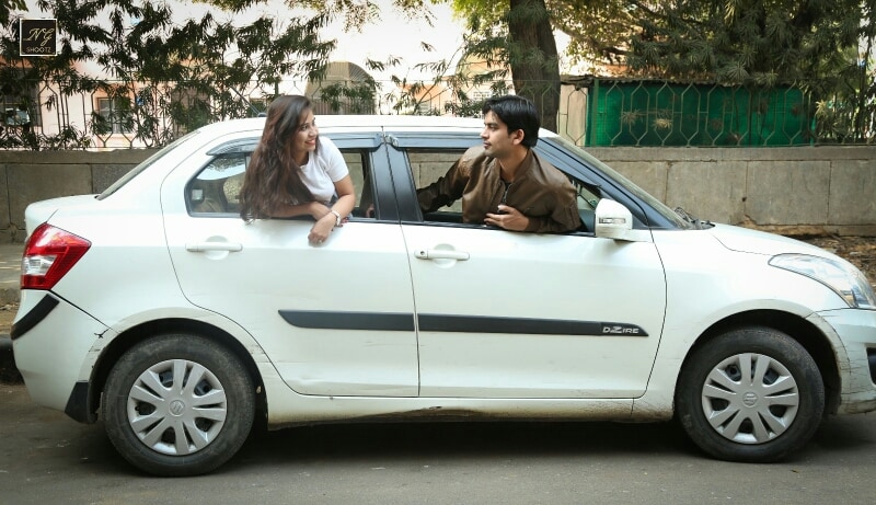 Drenched in love in their white car by NG Shootz Wedding-photography | Weddings Photos & Ideas