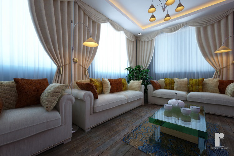 Contemporary living room with wooden flooring by Render Image Living-room Contemporary | Interior Design Photos & Ideas