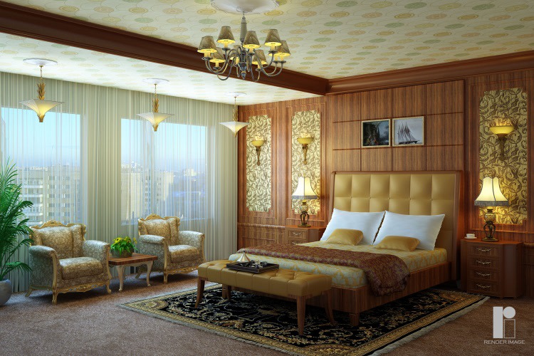 Vintage master bedroom by Render Image Bedroom Vintage | Interior Design Photos & Ideas