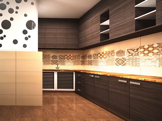 Astounding 3D design for modular kitchen by Real Paradise Group Modular-kitchen | Interior Design Photos & Ideas