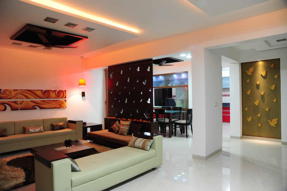 Exuberant design for living room interior by Amrita Rajput Living-room Contemporary | Interior Design Photos & Ideas