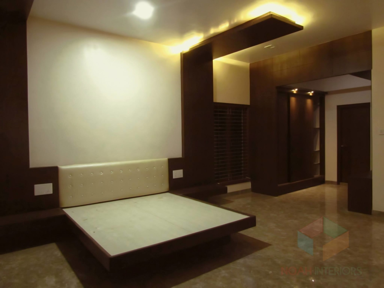 Bedroom with marble flooring by Noah Interiors Bedroom Modern | Interior Design Photos & Ideas