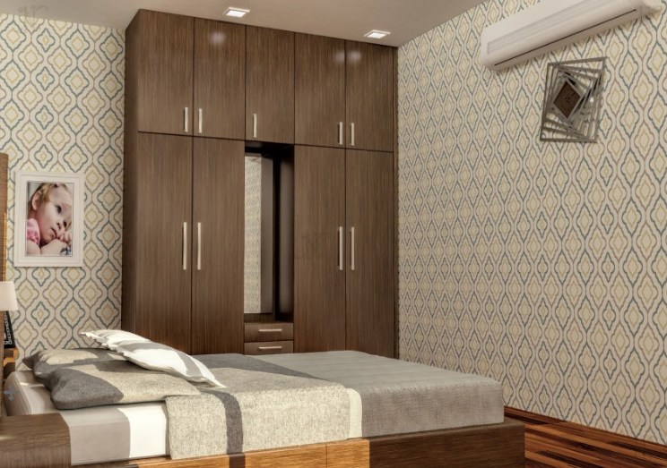 3D design of wardrobe in bedroom by Noah Interiors Bedroom Contemporary | Interior Design Photos & Ideas