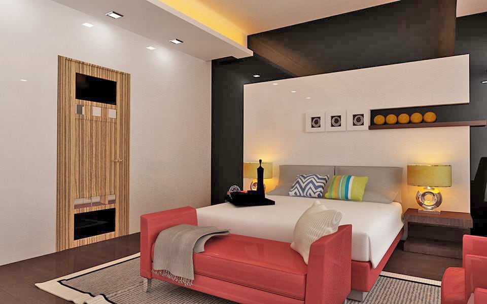 3D Designed Master Bedroom With Queen Size Bed by Fantini Designs Pvt Ltd Bedroom Contemporary | Interior Design Photos & Ideas