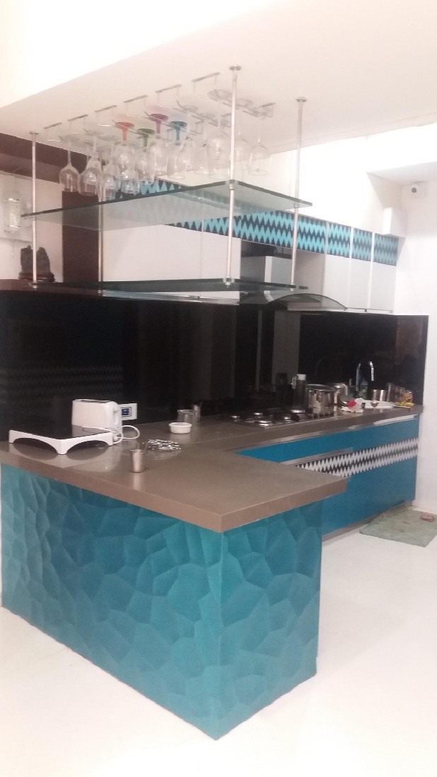 L shaped modular kitchen by Five Elements Modular-kitchen Contemporary | Interior Design Photos & Ideas