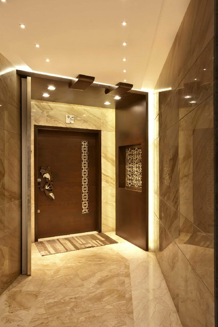 Hallway with marble flooring by Five Elements Indoor-spaces Modern | Interior Design Photos & Ideas
