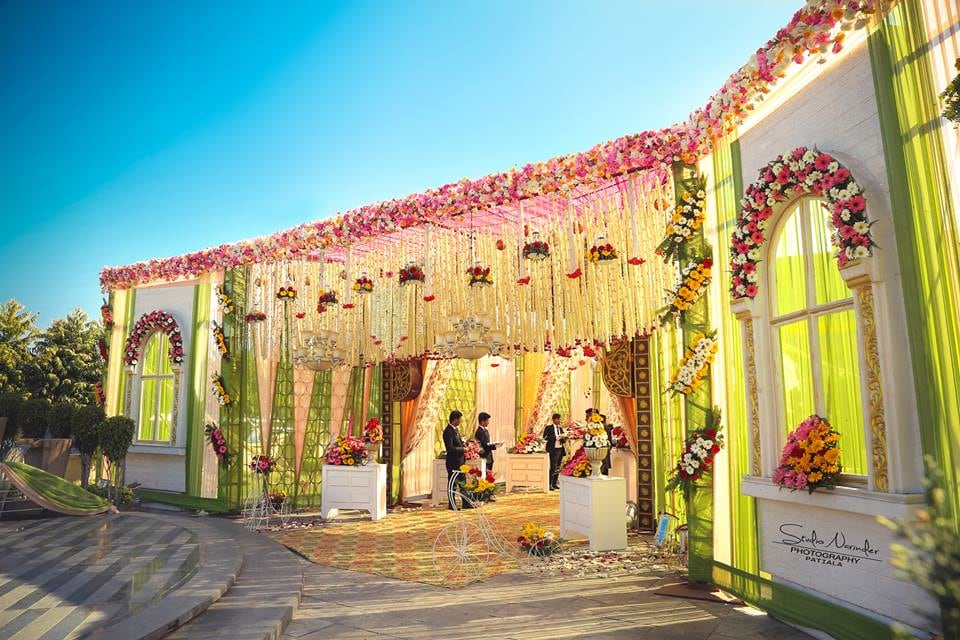Brilliant Entrance Decor With Pink And White Flower Danglers by Sourab Sharma Wedding-decor | Weddings Photos & Ideas