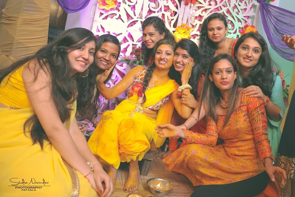 Haldi Shot With Bridesmaids by Sourab Sharma Wedding-photography | Weddings Photos & Ideas