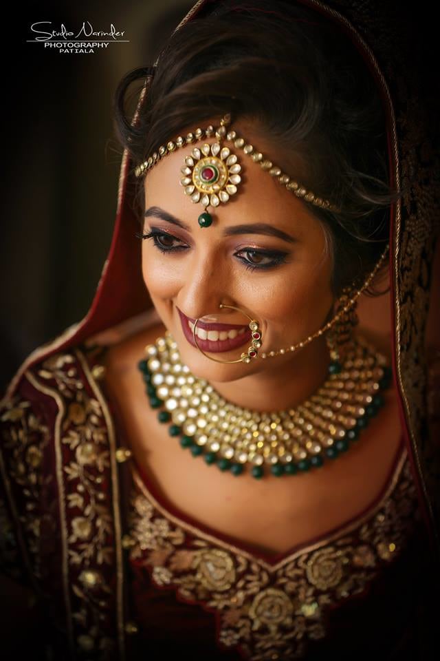 Exquisite Kundan And Polki Bridal Headpiece And Necklace With Emerald Green Stones by Sourab Sharma Bridal-jewellery-and-accessories | Weddings Photos & Ideas