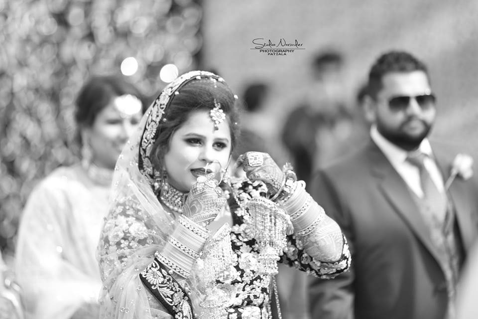 Black and White Shot Of Conventional Punjabi Bride by Sourab Sharma Wedding-photography | Weddings Photos & Ideas