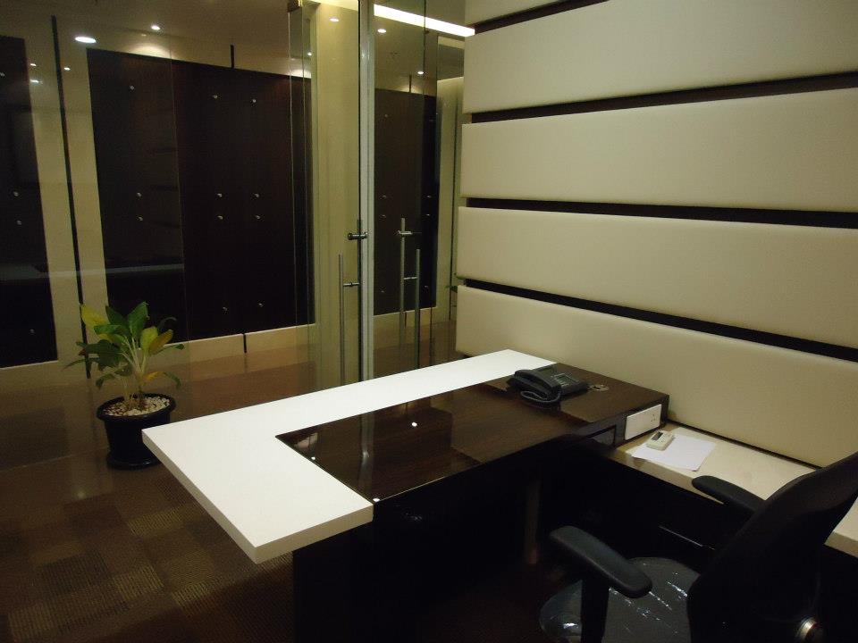 White And Brown Shaded Office Room With Soft Rug by Limited Edition Design Studio Modern | Interior Design Photos & Ideas
