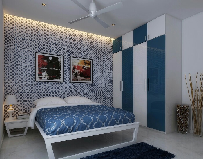 A Blue-Themed Bedroom! by Synergy Ash Architects Bedroom | Interior Design Photos & Ideas