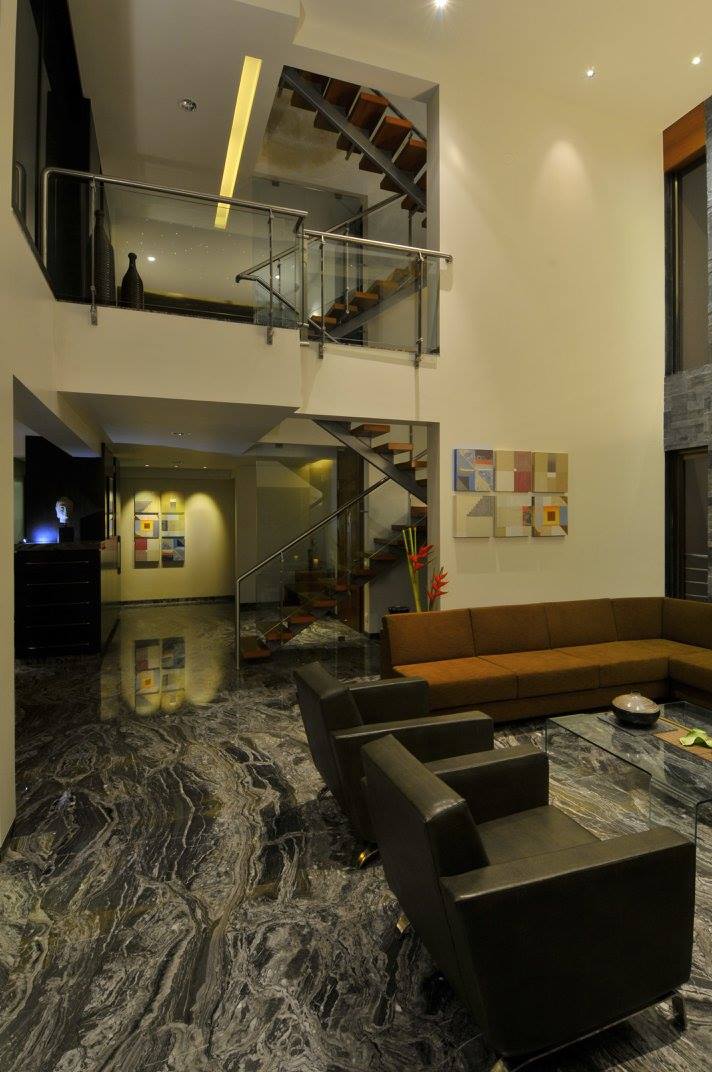 Contemporary living room with marble flooring by Midas Dezign - The Golden Touch Contemporary | Interior Design Photos & Ideas