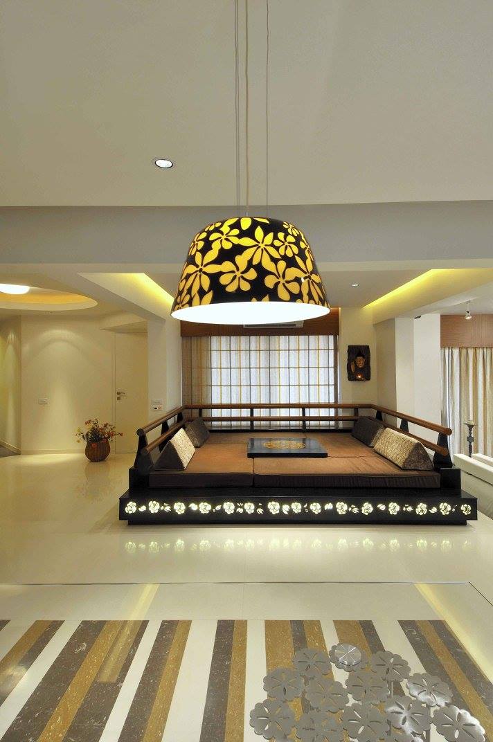 Living room with marble flooring by Midas Dezign - The Golden Touch Living-room Contemporary | Interior Design Photos & Ideas