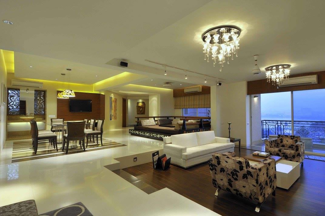 Living room with marble flooring by Midas Dezign - The Golden Touch Living-room Contemporary | Interior Design Photos & Ideas
