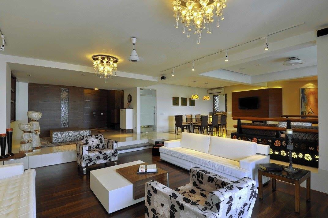 Living room with wooden flooring by Midas Dezign - The Golden Touch Living-room Contemporary | Interior Design Photos & Ideas