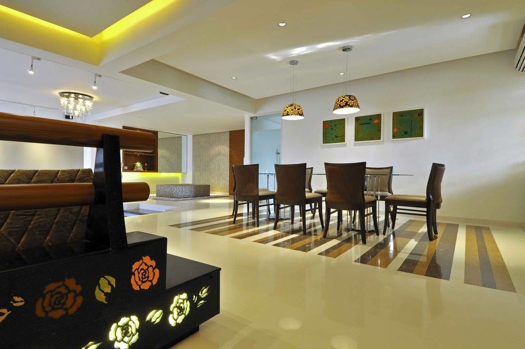 Dining room with marble flooring by Midas Dezign - The Golden Touch Dining-room Contemporary | Interior Design Photos & Ideas