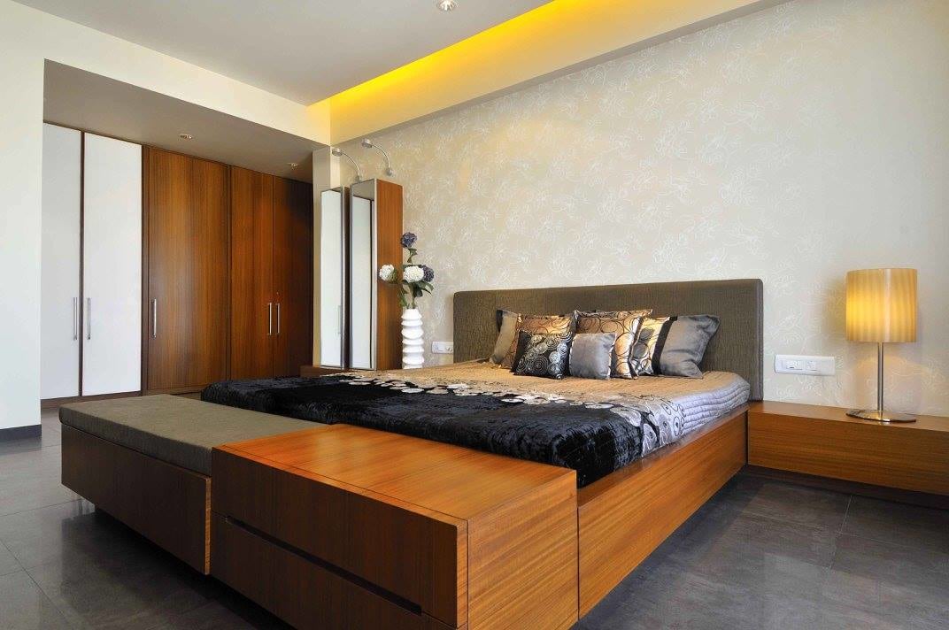 Contemporary bedroom with wooden furniture by Midas Dezign - The Golden Touch Bedroom Contemporary | Interior Design Photos & Ideas