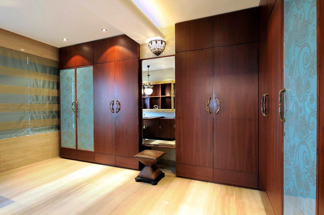 Modern bedroom with wooden wardrobe by Midas Dezign - The Golden Touch Bedroom Contemporary | Interior Design Photos & Ideas