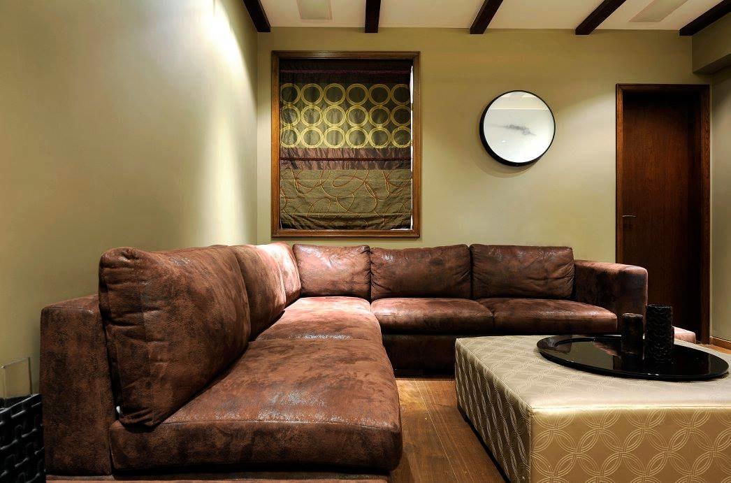 Contemporary living room with leather sofa by Midas Dezign - The Golden Touch Living-room Contemporary | Interior Design Photos & Ideas