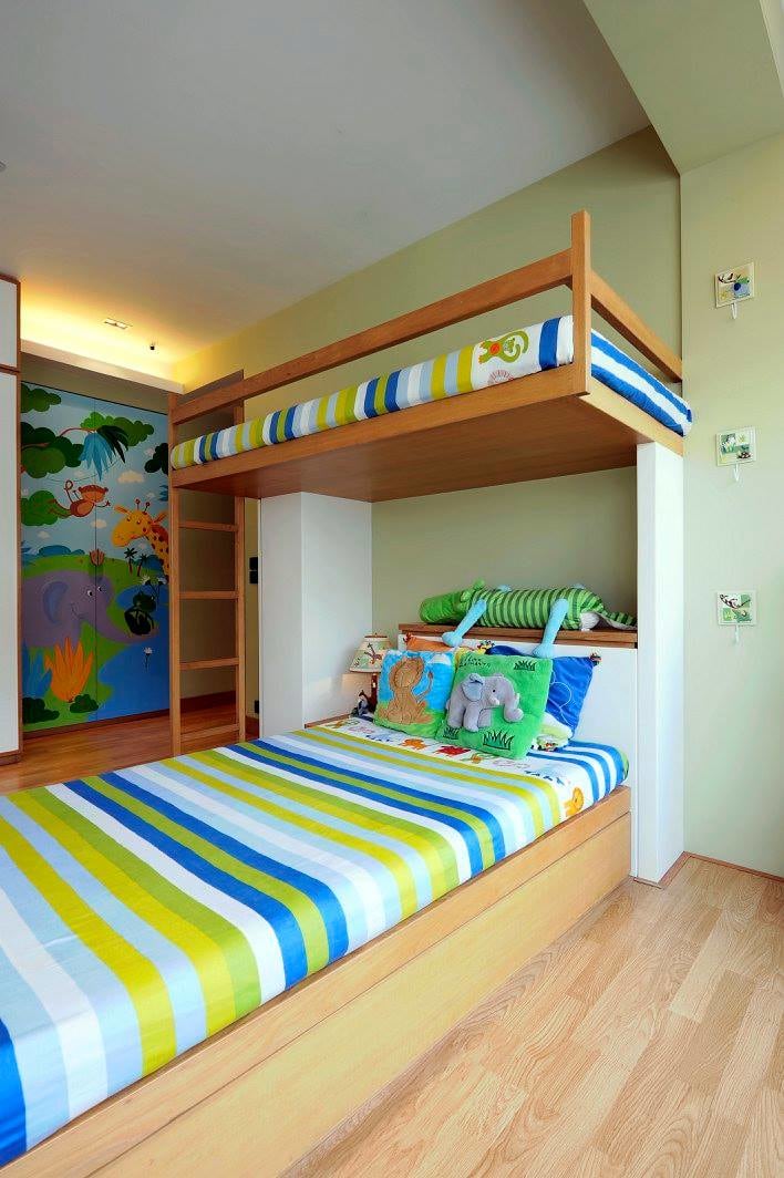 Contemporary kids room with wooden flooring by Midas Dezign - The Golden Touch Bedroom Contemporary | Interior Design Photos & Ideas