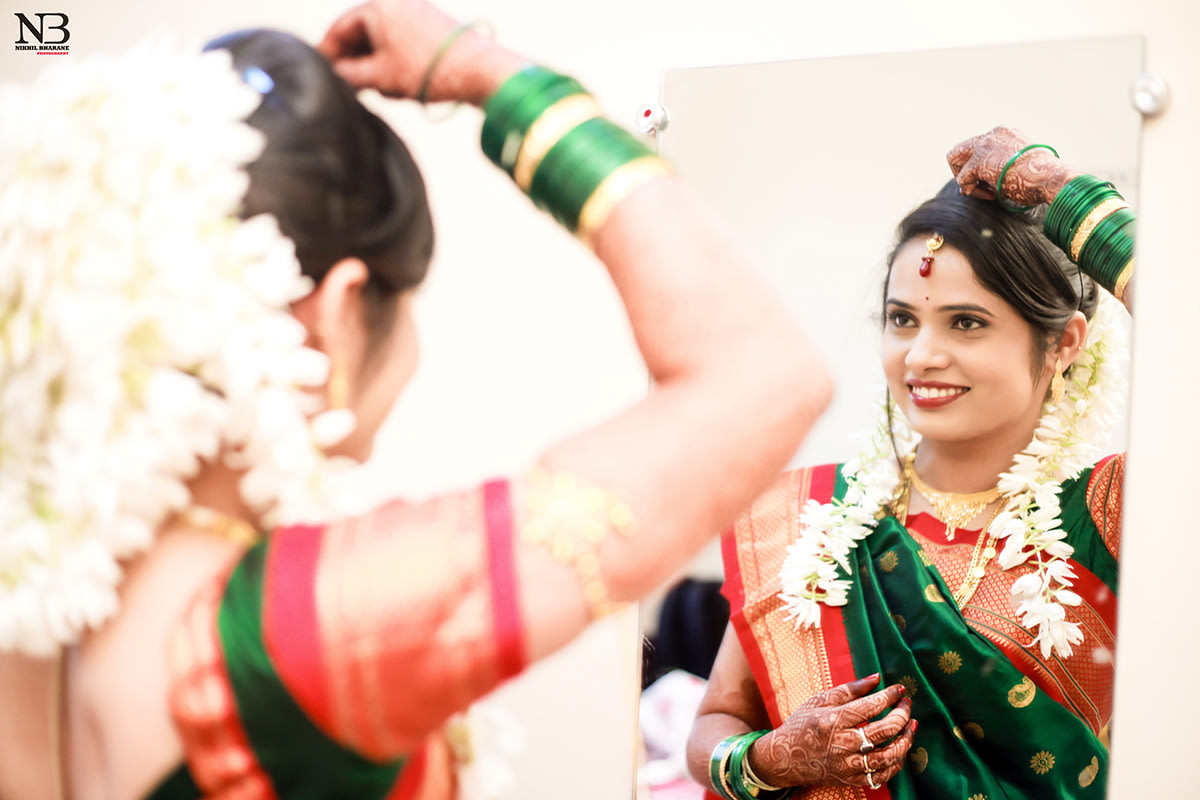Conventional Marathi Bride Getting Ready by Nikhil Y. Bharane Wedding-photography | Weddings Photos & Ideas