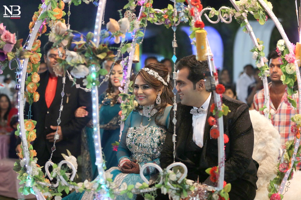 Domed Shaped Seating For Bridegroom With Flower Decorations And Mirror Danglers by Nikhil Y. Bharane Wedding-photography Wedding-decor | Weddings Photos & Ideas
