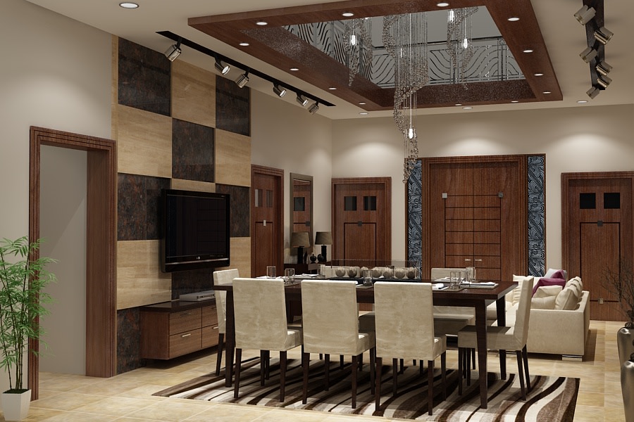 modern dining room with wooden furniture by SA Design Group Dining-room Modern | Interior Design Photos & Ideas