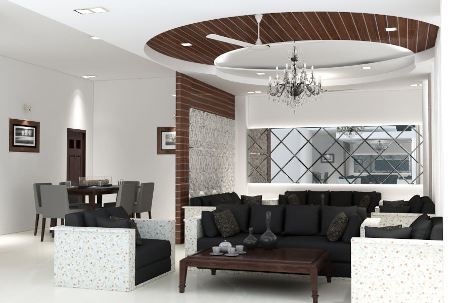 3D design of a living room by SA Design Group Living-room Contemporary | Interior Design Photos & Ideas