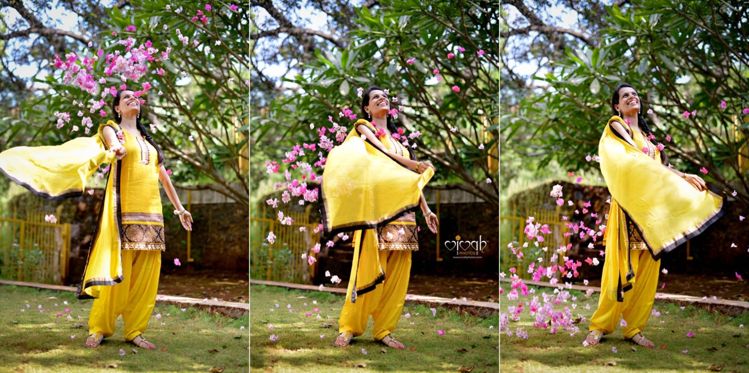 The flowing yellow stole by VIVAH PHOTOS Wedding-photography | Weddings Photos & Ideas