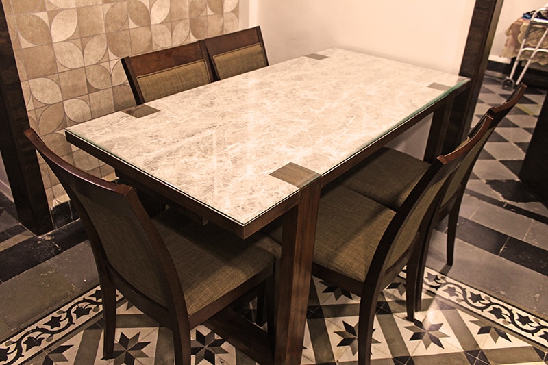 Standard Dining Table with Marble Textures by "Home Craft" Interior Designer & 3d Visualiser Dining-room Modern | Interior Design Photos & Ideas
