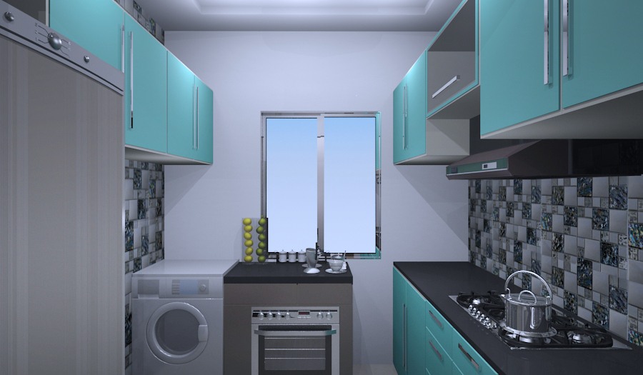 Blue Modular Kitchen by Vijay Modular-kitchen | Interior Design Photos & Ideas