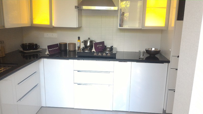 White Cabinets InModular Kitchen by Vijay Modular-kitchen | Interior Design Photos & Ideas