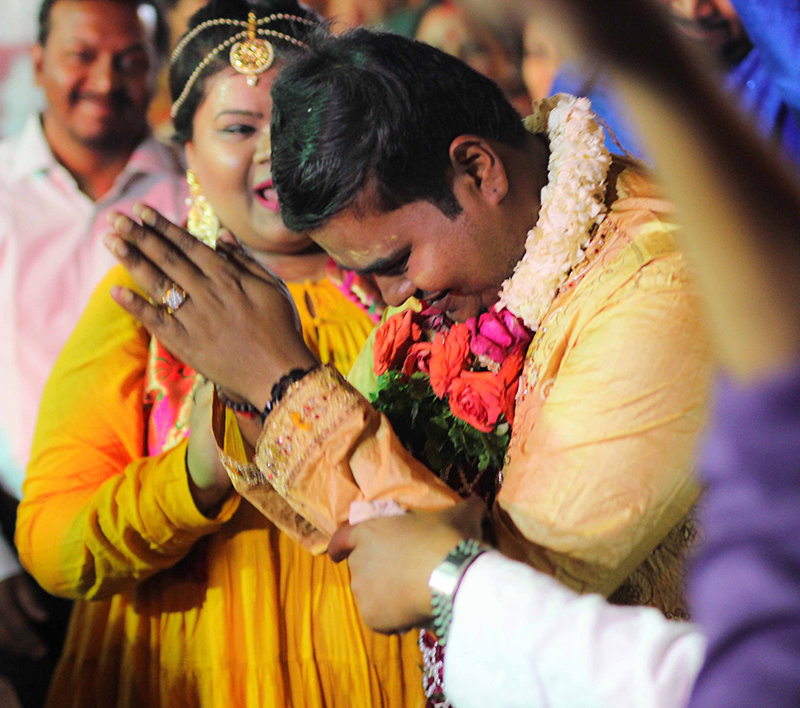 The humble groom with a polite namaste by Rahul Vadhs Photography Wedding-photography | Weddings Photos & Ideas