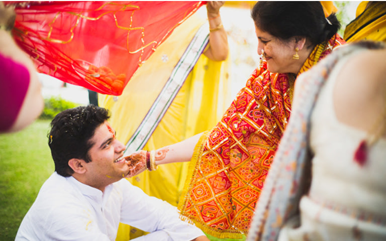 Groom During Haldi by Kritika Kishore Photography Wedding-photography | Weddings Photos & Ideas